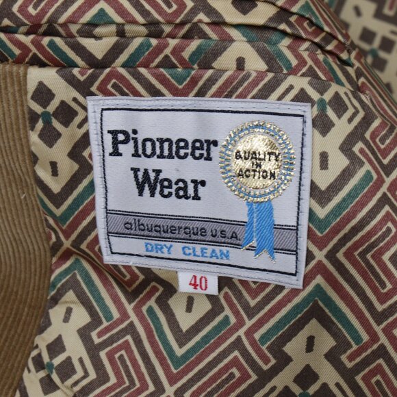 Vtg Pioneer Wear Sport Coat Mens 40 Western brown Corduroy chore Jacket cowboy - Picture 3 of 15